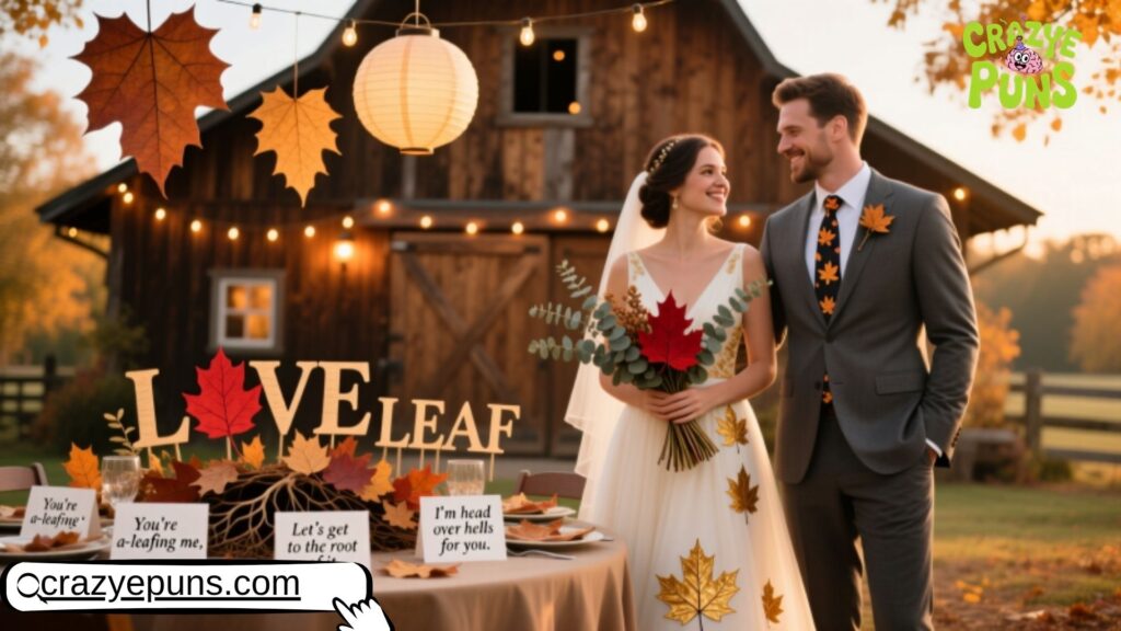 Fall Wedding or Party Leaf Puns