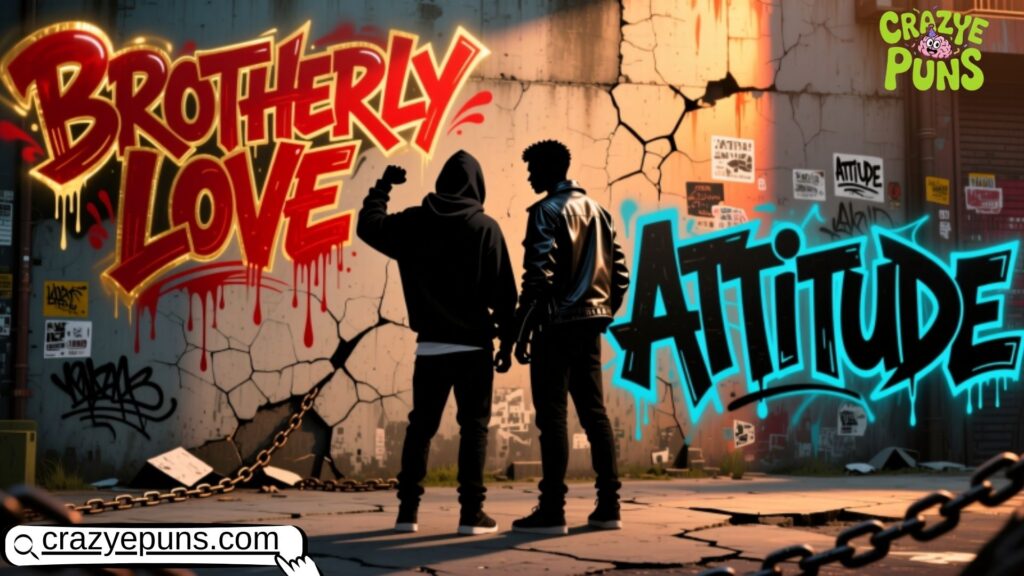 Bold captions for brotherly love and attitude