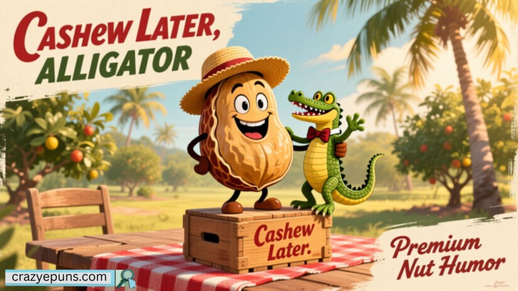Cashew Later, Alligator Premium Nut Humor 