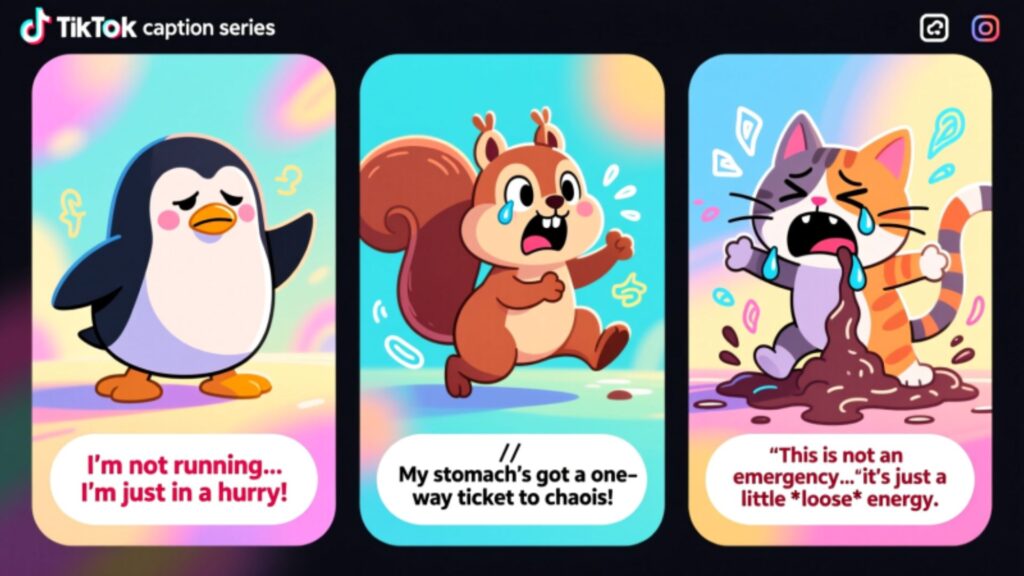 Short Diarrhea Puns for Instagram & TikTok