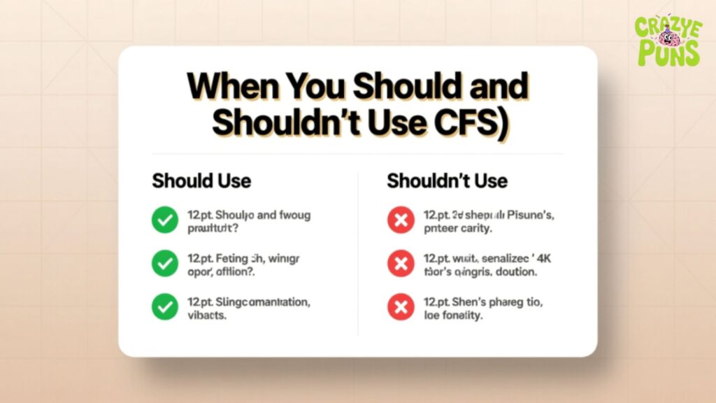 When You Should and Shouldn't Use CFS