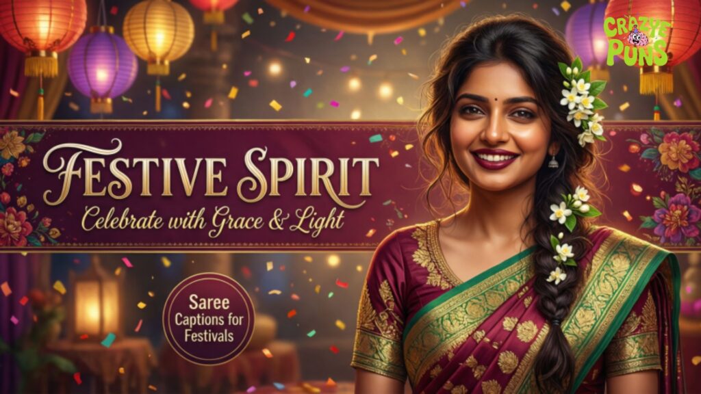 Saree Captions for Festivals