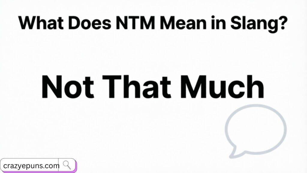 What Does NTM Mean in Slang