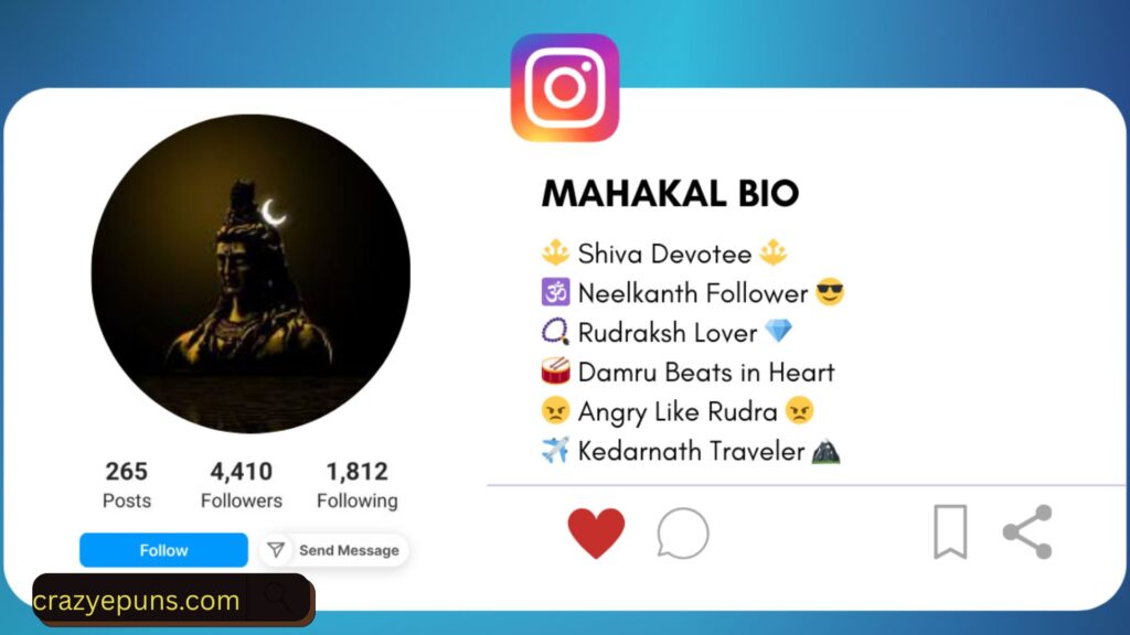 Instagram Bio for Mahadev Bhakts&nbsp;
